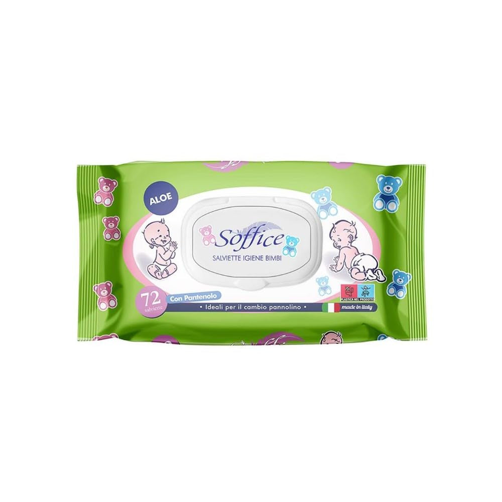 Lingettes nettoyantes à l'aloe vera pour enfants, 72 pièces