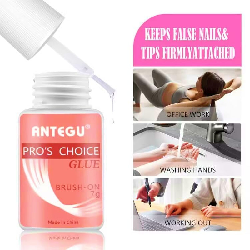 Colle à ongles extra forte – Comprend un pinceau, 4 x 7 g de colle pour extensions d'ongles, de la colle pour pointes acryliques et de la colle pour ongles artificiels.
