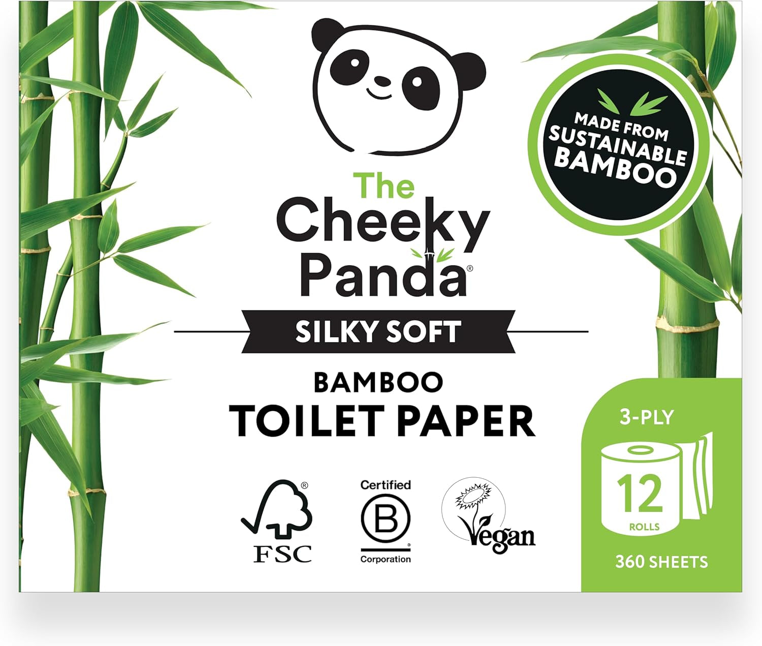 Les serviettes de cocktail en bambou Cheeky Panda | serviettes blanches 100 pièces serviettes en papier