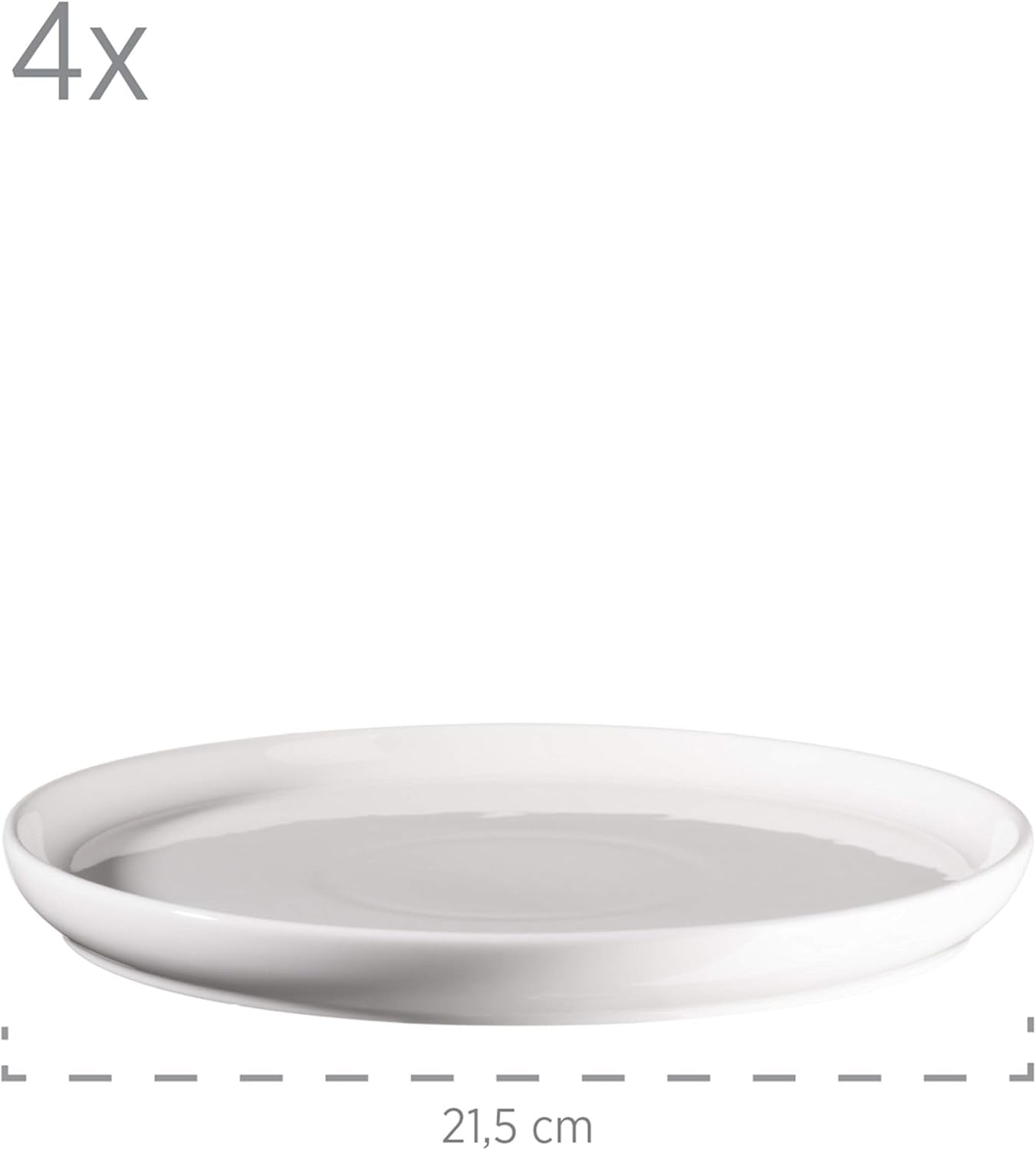 MÄSER 931617 Serie Finaro Geschirr Set Für 4 Personen in Gastronomie-Qualität, Skandinavisches Design, 16-Teiliges Kombiservice, Weiß, Durable Porzellan Seturi vesela masa Naty Shop