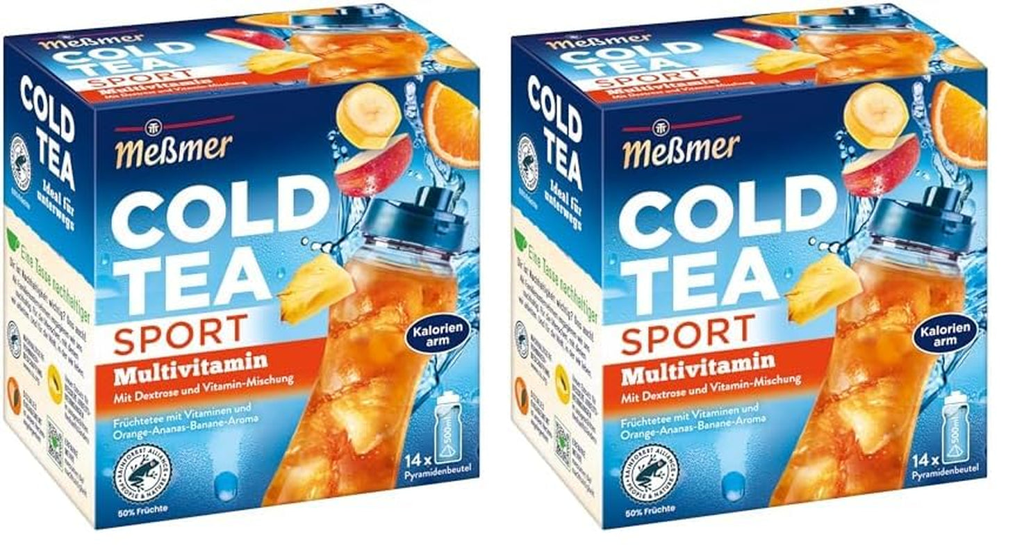 Meßmer Cold Tea Sommer-Beere | 14 pliculețe piramidale | Fără gluten | Fără lactoză | Vegan