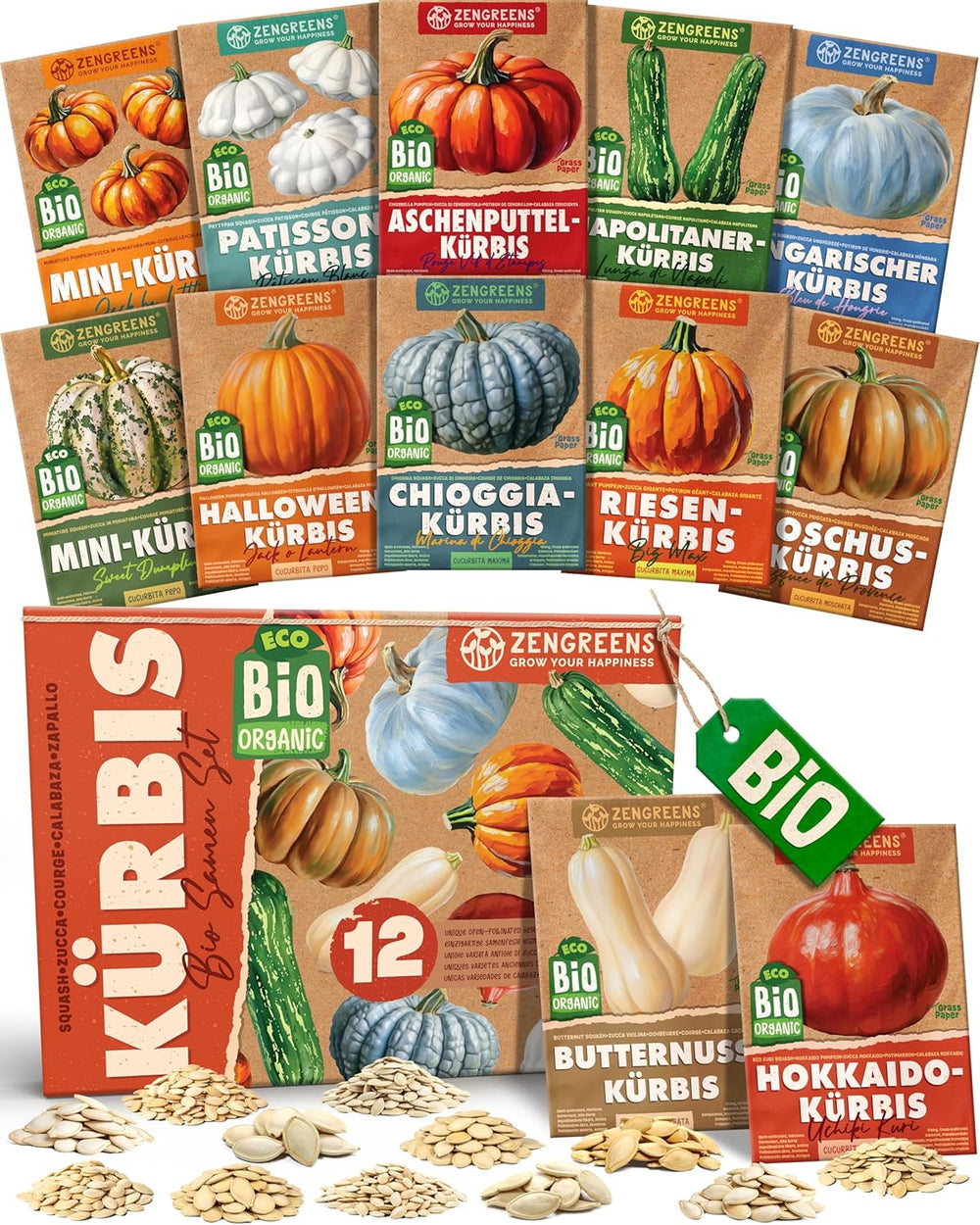 Graines de basilic biologiques dans un ensemble de 6 - 6 graines de basilic pour une culture facile dans le jardin, le balcon ou le parterre surélevé - Graines de plantes - Semis