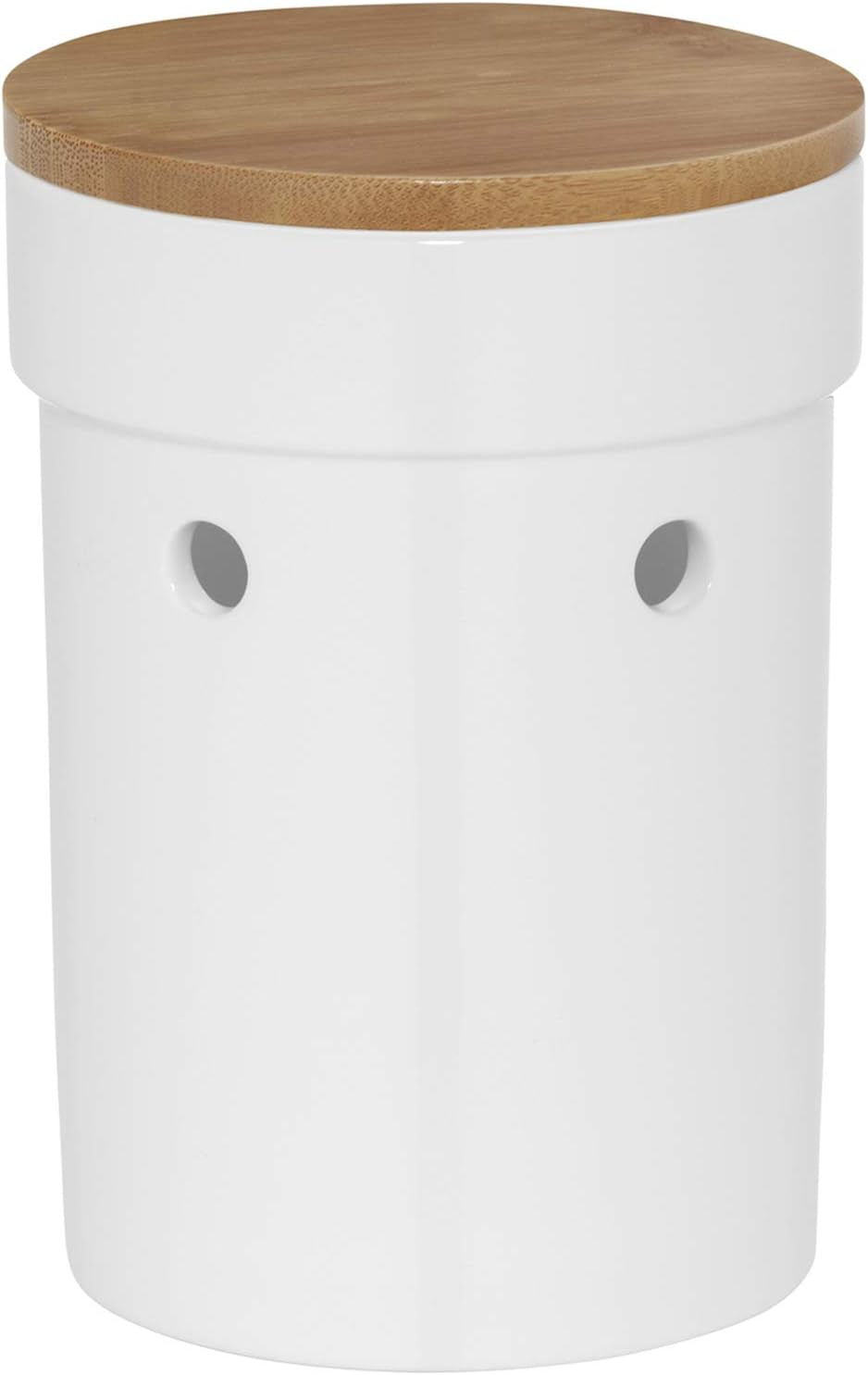 Boîte à pain Kela avec trous d'aération, boîte à pain en céramique, SALENA, bol à pain, blanc, 36,5 x 23,5 x 14 cm Boîtes de conservation des aliments Naty Shop Pot à oignons