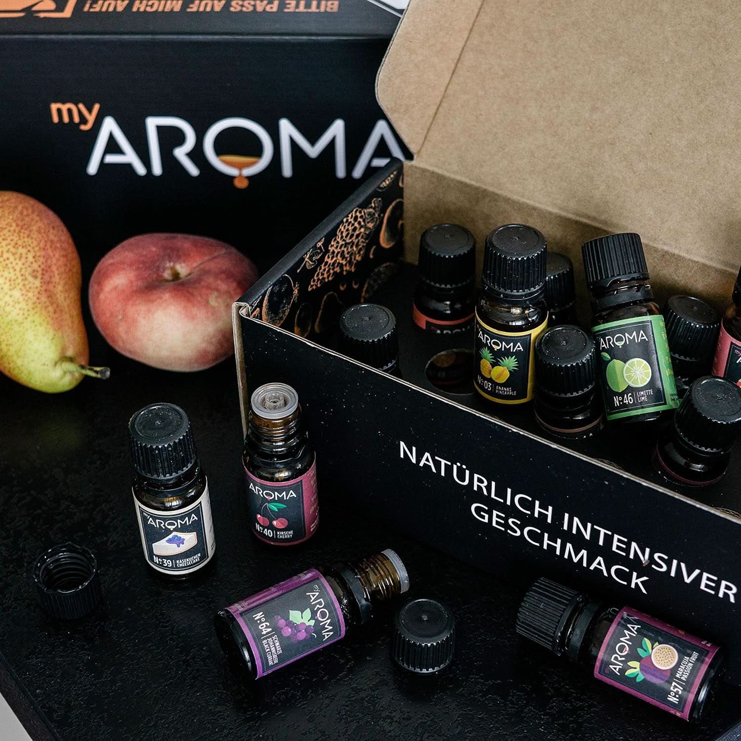 Myarôme | Coffret : Forêt & Prairie - Arôme naturel pur avec arôme de fruits et arôme de fruits (5 x 10 ml) | Édulcorants Naty Shop sans sucre et non sucrés