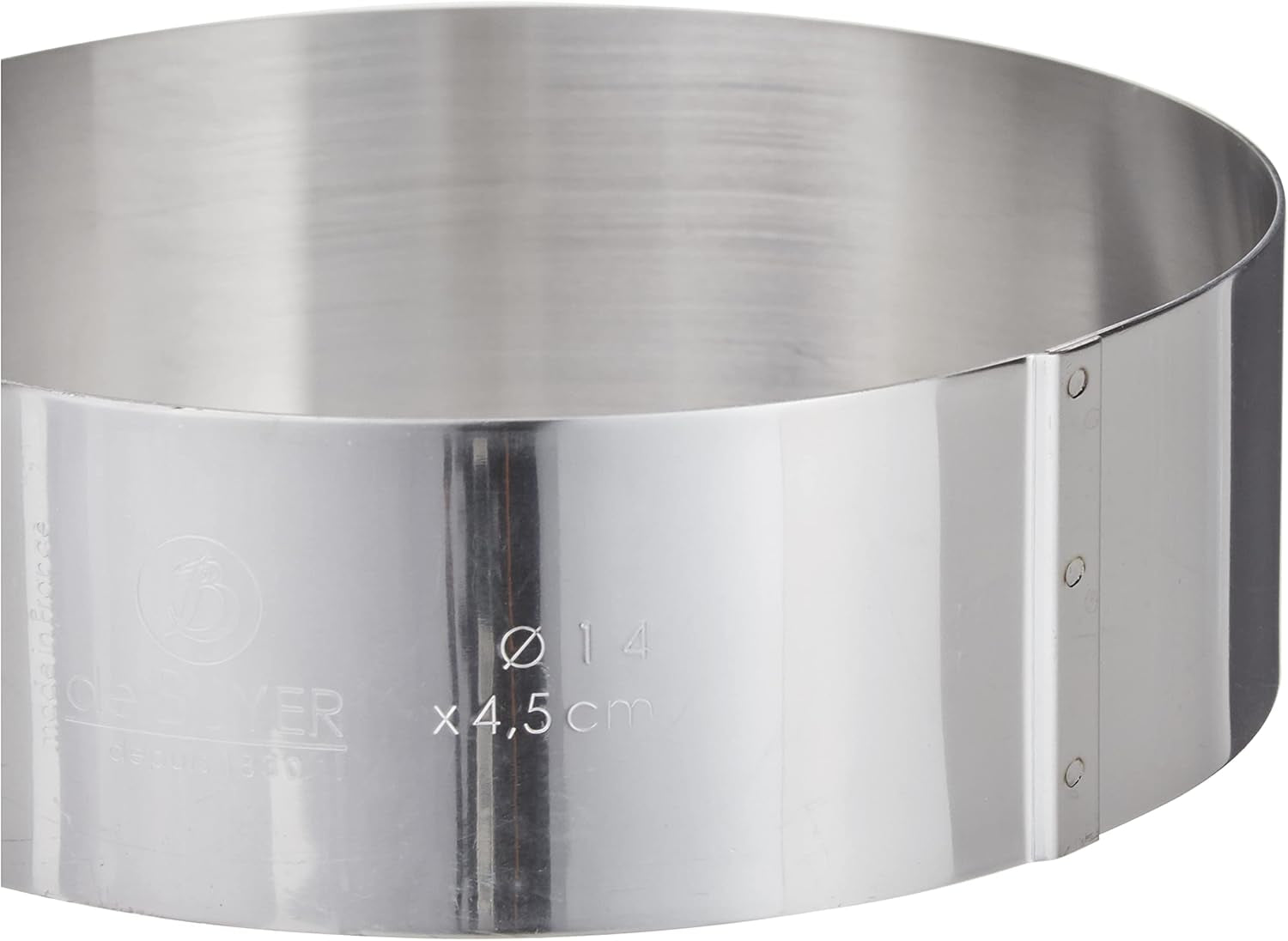 - Cercle à gâteau en acier inoxydable - diamètre 14 cm - hauteur 4,5 cm - 3989.14, argent