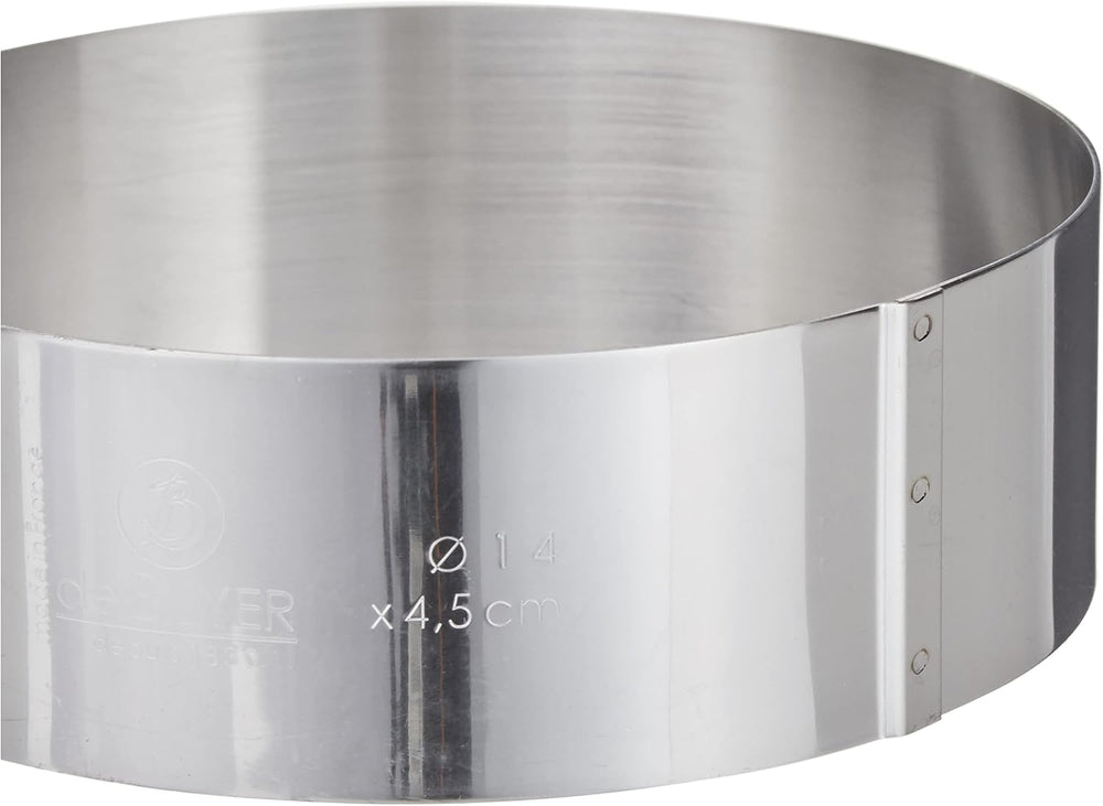 - Cercle à gâteau en acier inoxydable - diamètre 14 cm - hauteur 4,5 cm - 3989.14, argent
