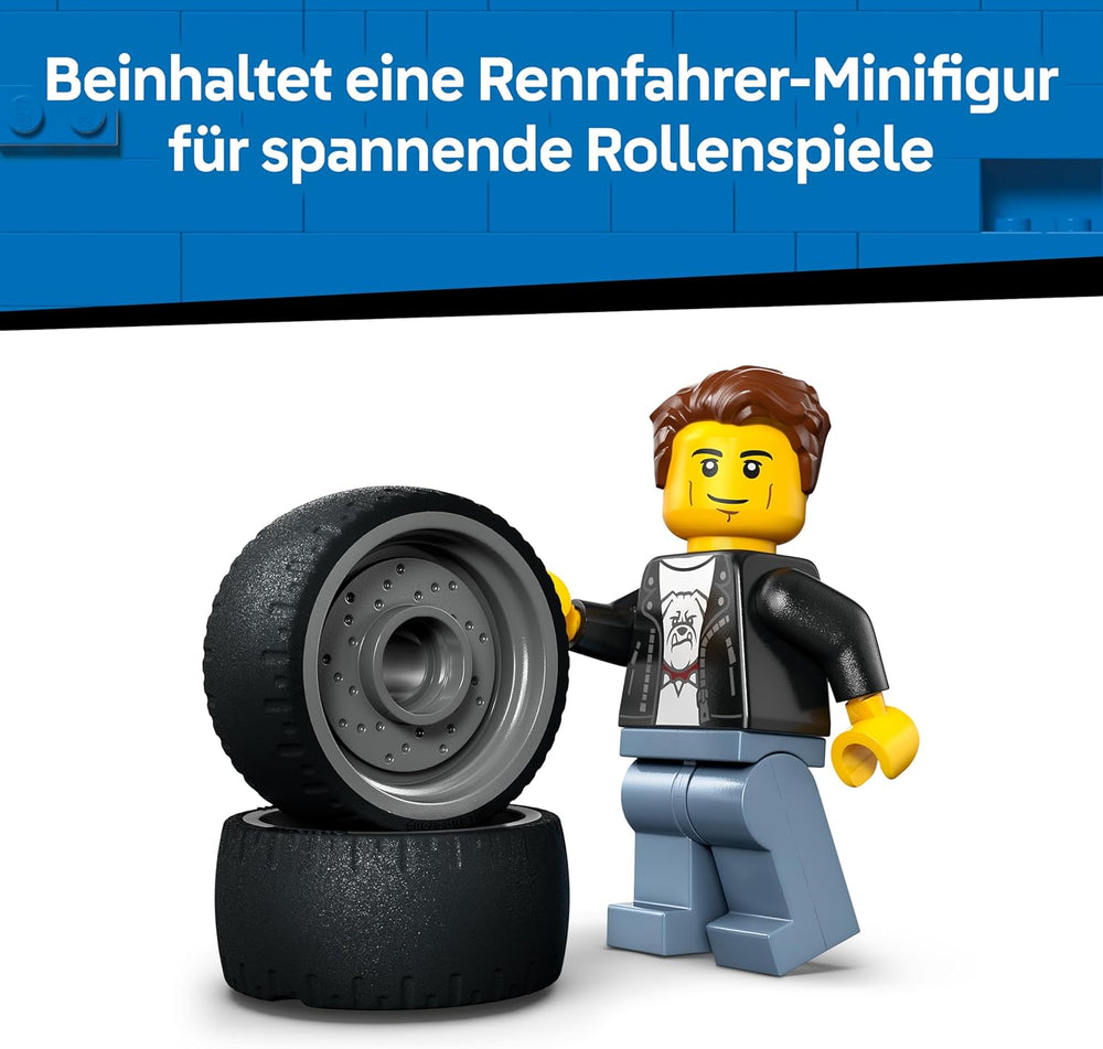 LEGO City Hot Rod - Jouet de voiture de course avec figurine de pilote et toit pliant - Ensemble de construction de motricité fine - Petite idée de cadeau d'anniversaire pour les garçons de 5 ans et plus - 60485
