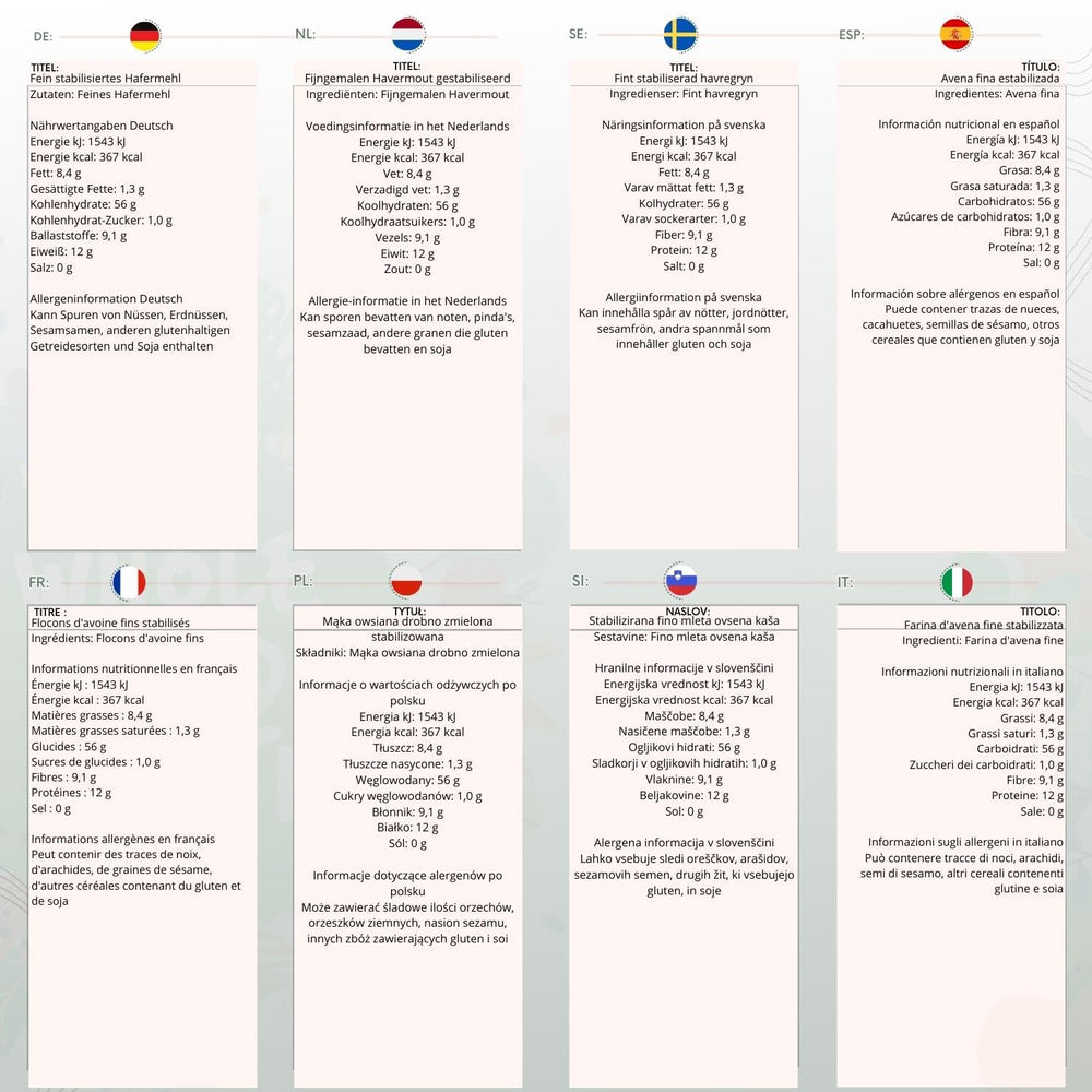 Wholefood Earth Fine Oats - sans OGM - végétalien - sans produits laitiers - sans sucre ajouté 1 kg