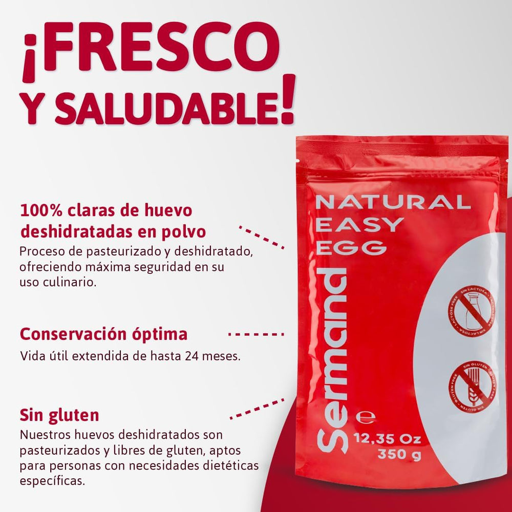 Poudre d'Eiklar (350g) | Getrocknetes Eiklar Pulver | Eialbumine pour le dos et la cuisine | Ohne Zusatztoffe | Emballage en sachet zippé sans lactose