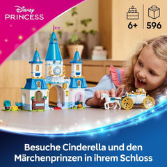 LEGO Ç€ Disney Princess Castle Cendrillon et calèche, ensemble pour filles à partir de 6 ans, jouet fantastique avec mini poupées princesse Cendrillon et prince charmant, idée cadeau pour les fans de Disney 43275 Jeux de construction Beuche den LEGO-Store