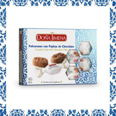 – Polvorones au Chocolat avec Pépites de Chocolat, Qualité Supérieure, Biscuits Typiques de Noël, Recette Artisanale, 250g (Pack de 2)