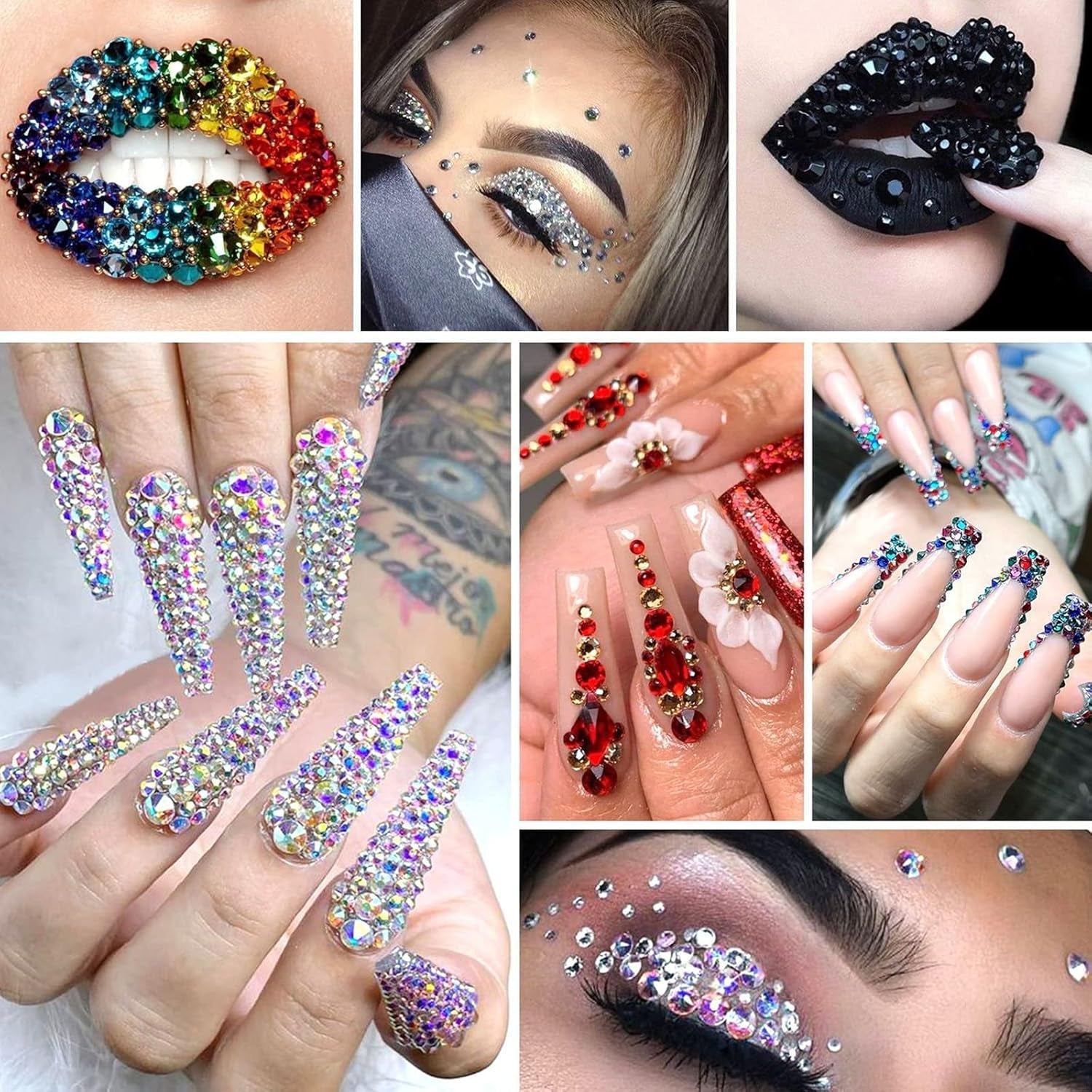 4200 Pièces Strass Nail Art, 36 Couleurs Pierres Paillettes, Pierres de Décoration d'Ongles pour Accessoires Nail Art et Strass Cristal Clair avec Pincette de Sélection de Strass et Stylo de Notation