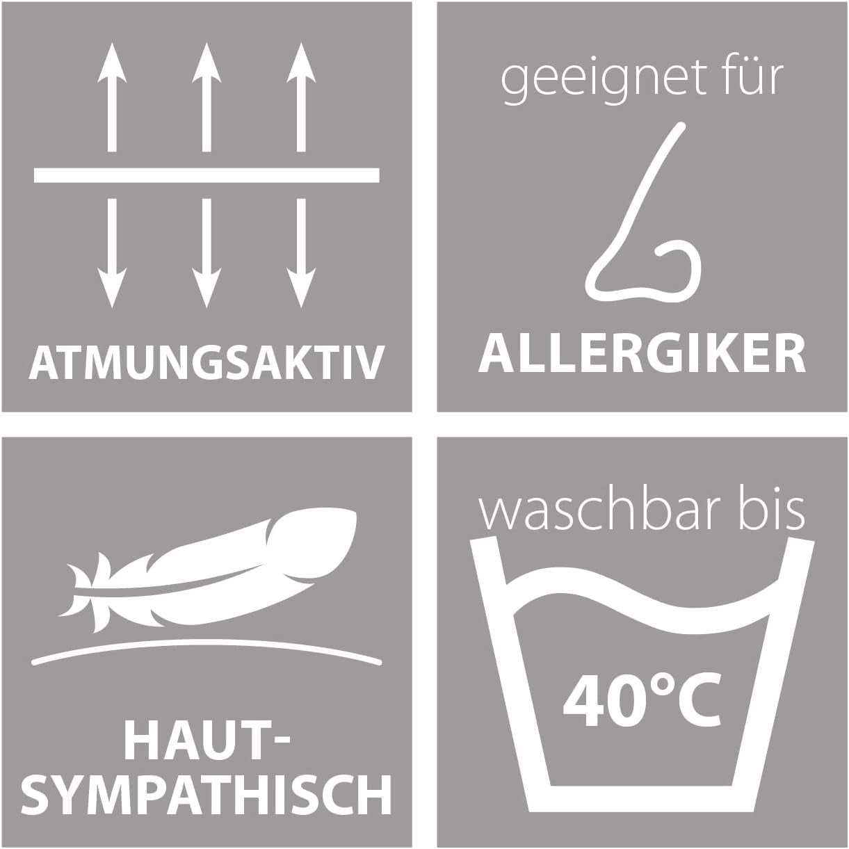 Ensemble d'oreillers Traumnacht Green Basic composé de deux oreillers 80 X 80 Cm, certifiés Oeko-Tex, produits selon la norme de qualité allemande Oreillers standard Naty Shop