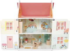 Janod - Ma première maison de poupée en bois - 10 accessoires - Meubles de poupée - Portes magnétiques et toit amovible - Jouet en bois certifié FSC - 3 ans et plus