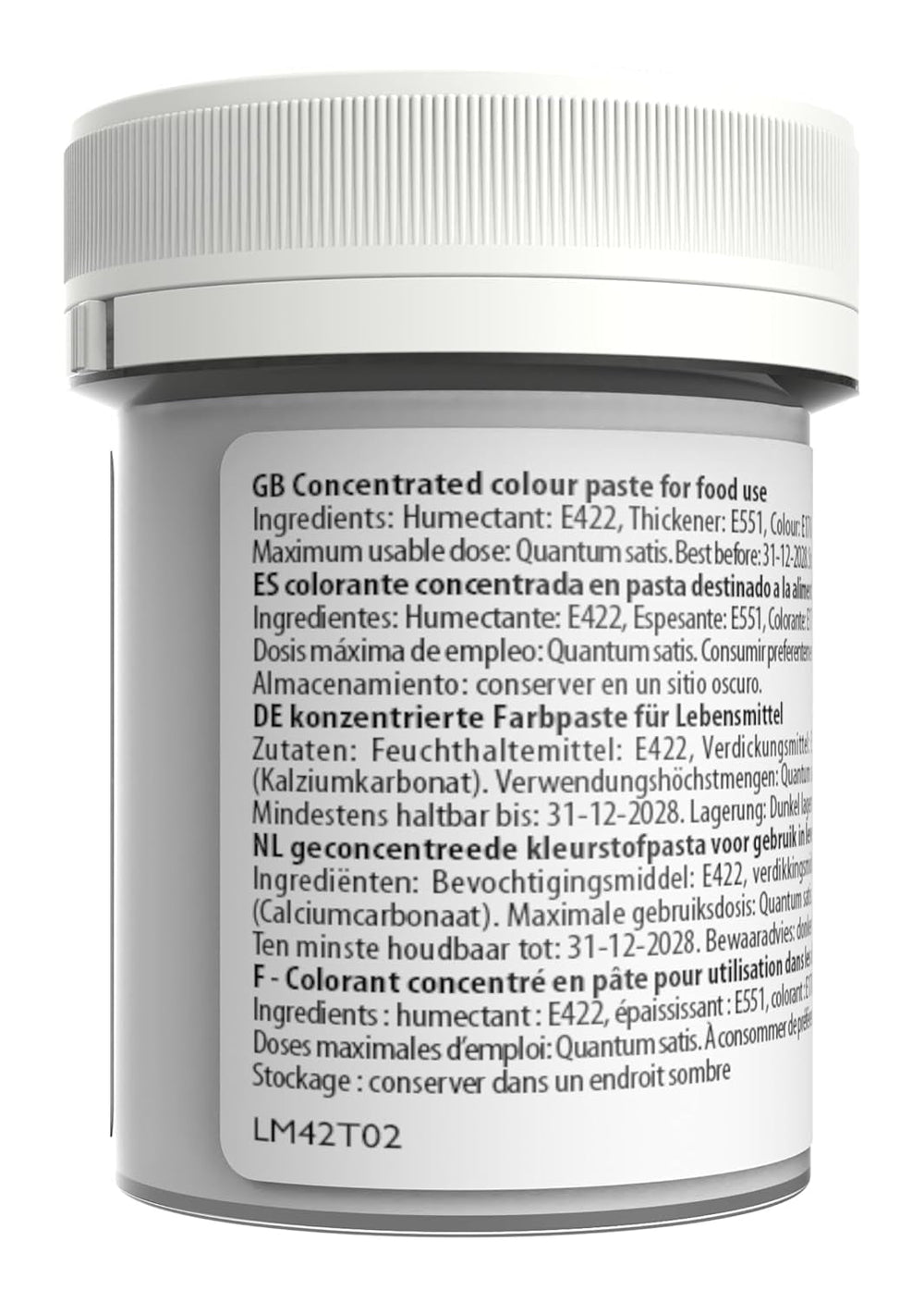 Colorant alimentar Sugarflair Max Concentrated White Extra, colorant alimentar foarte concentrat pentru marțipan și fondant, colorant pastă Max Concentrate - 42 g