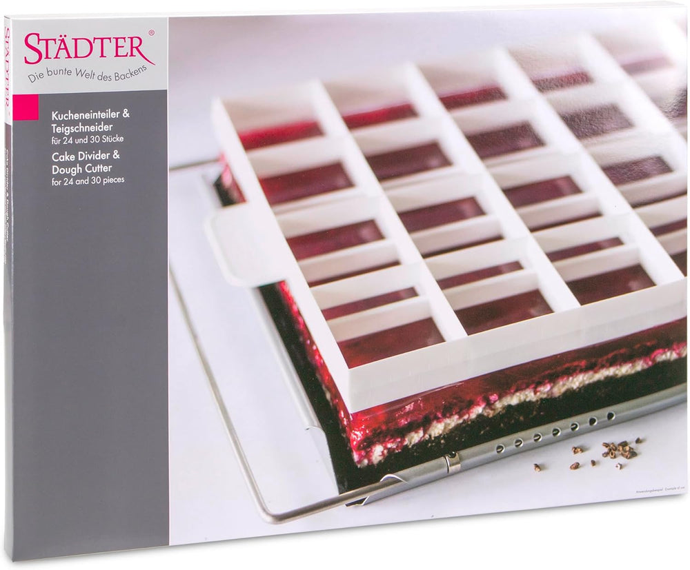 STÄDTER Diviseur à biscuits et coupe-pâte pour 24 ou 30 pièces, plastique alimentaire, passe au lave-vaisselle, utilisable des deux côtés