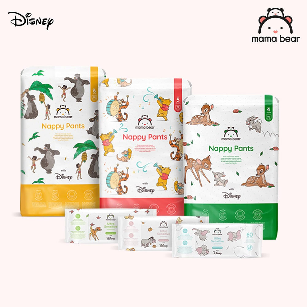 Marque Amazon : Couches Mama Bear Disney, taille 5 (12-17 kg) – Boîte mensuelle, blanche, 140 pièces (2 paquets de 70)
