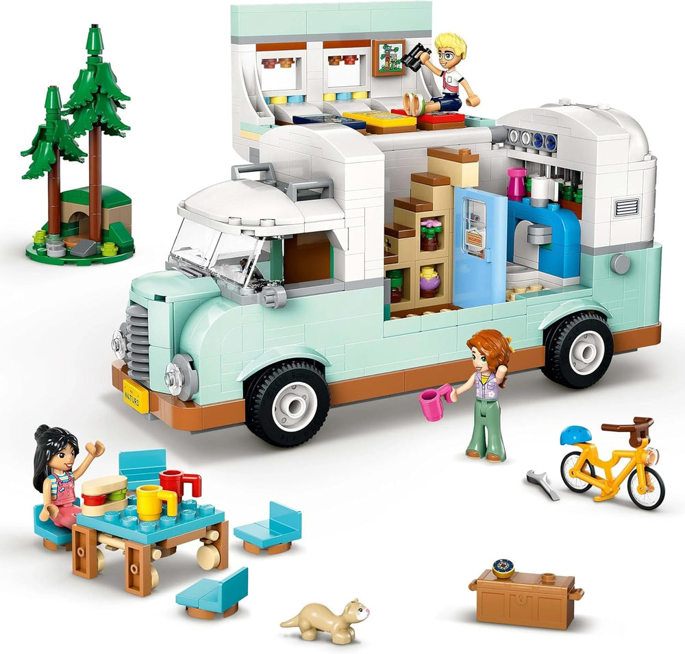 LEGO Friends Caravan, jeu de construction de rôle avec une caravane jouet, cadeau pour les filles à partir de 7 ans, jeu créatif avec 3 figurines et figurine d'animal furet 42663 Jeux de construction Besuche den LEGO-Store