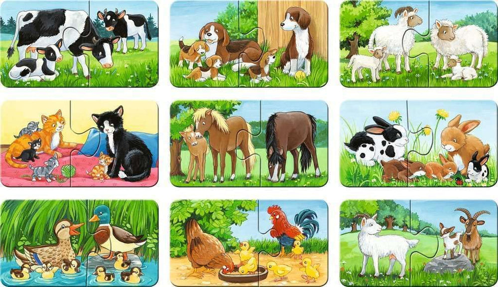 Ravensburger Puzzle pentru copii - 05072 Familii de animale la fermă - Primul meu puzzle cu 9X2 piese - Puzzle pentru copii de la 2 ani Puzzle Naty Shop