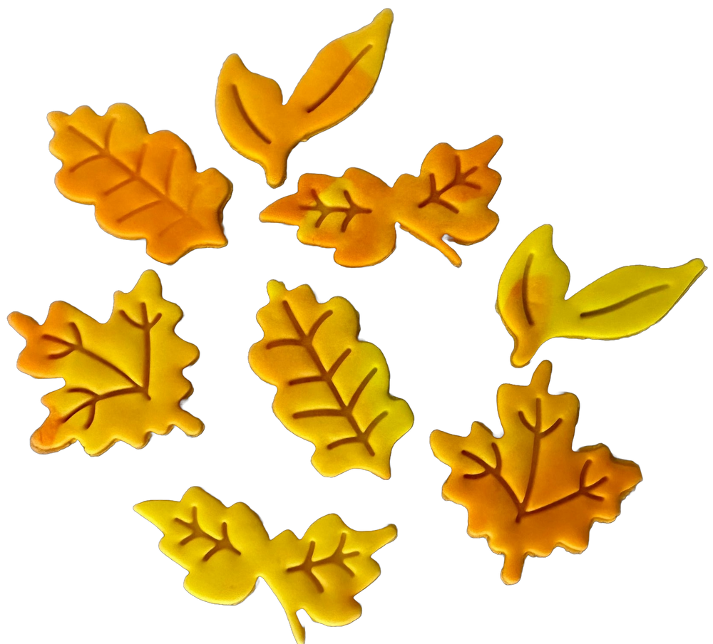 Set 8 decoratiuni comestibile din zahar, Frunze Nati Shop