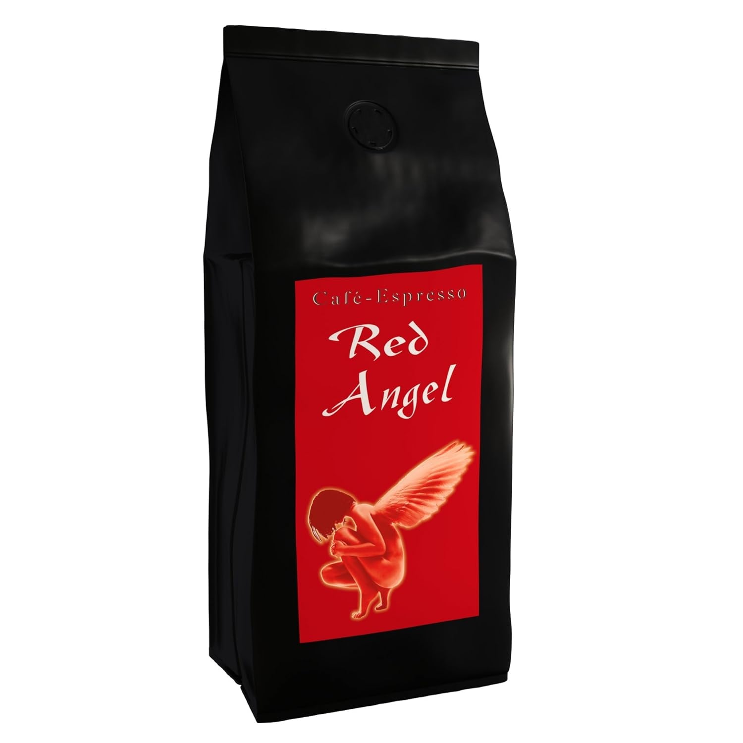Café expresso Red Angel - The Fiery One - 200 g de grains entiers - pour machines à café entièrement automatiques, machines à expresso entièrement automatiques - Expresso fort de qualité supérieure - Faible acidité - Légèrement torréfié et frais