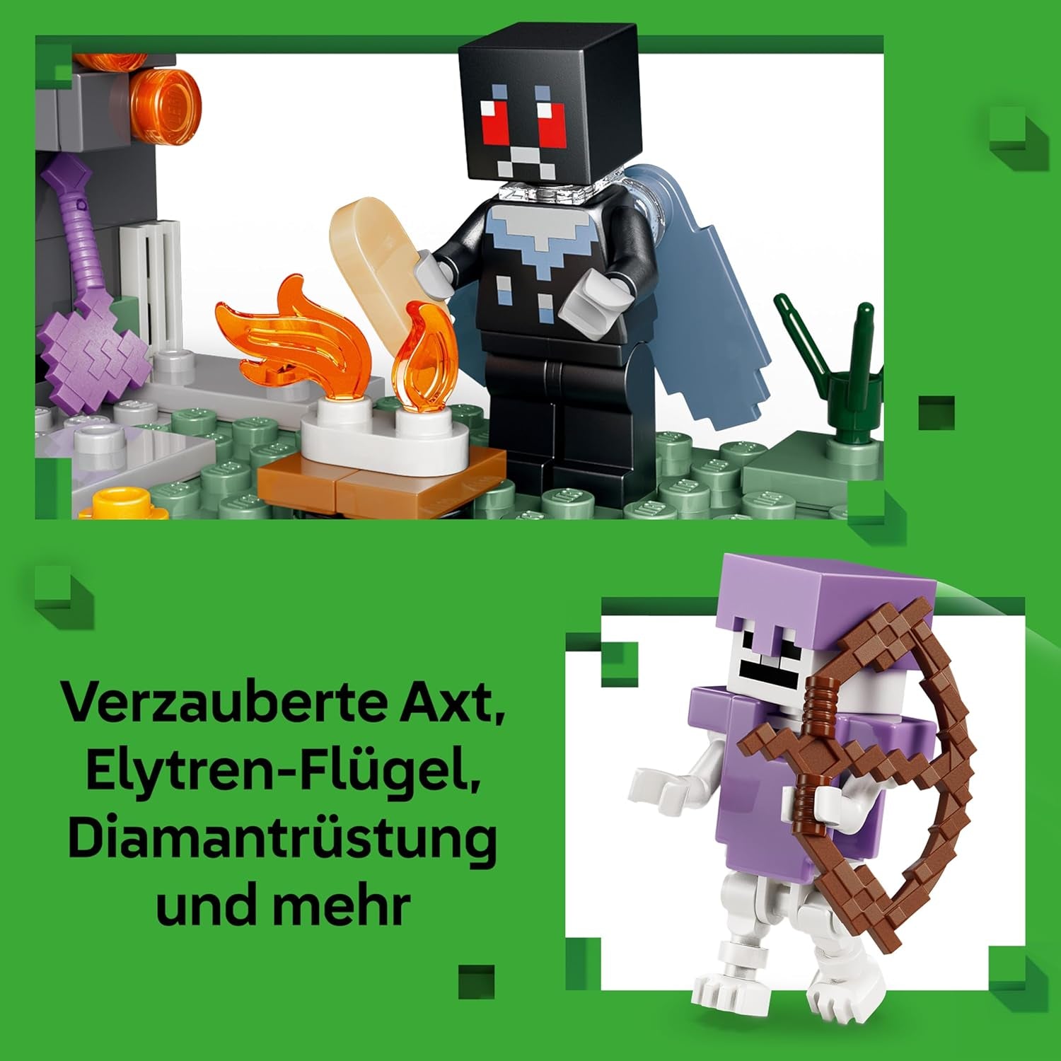 LEGO Minecraft Blasser Garden - Jeux créatifs pour enfants - Jeux pour jeunes et filles à partir de 7 ans - avec figurines Minecraft - Mottenmann, Creeper, Skelet et Knarz - Jeu - 21586