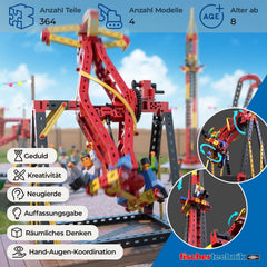 fischertechnik 569019 Advanced Crazy Rides - Bausatz Freizeitpark, Baukasten mit Karussell et Free Fall Tower, enfants à partir de 8 ans