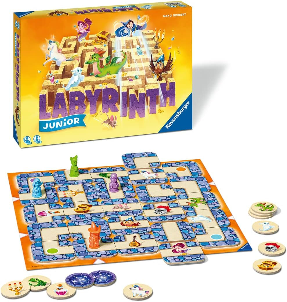 Ravensburger Jeu pour Enfants 20847 - Labyrinthe Junior - Classique familial pour les tout-petits, jeu à partir de 4 ans - Jeu de société adapté à 2 à 4 joueurs, édition Junior