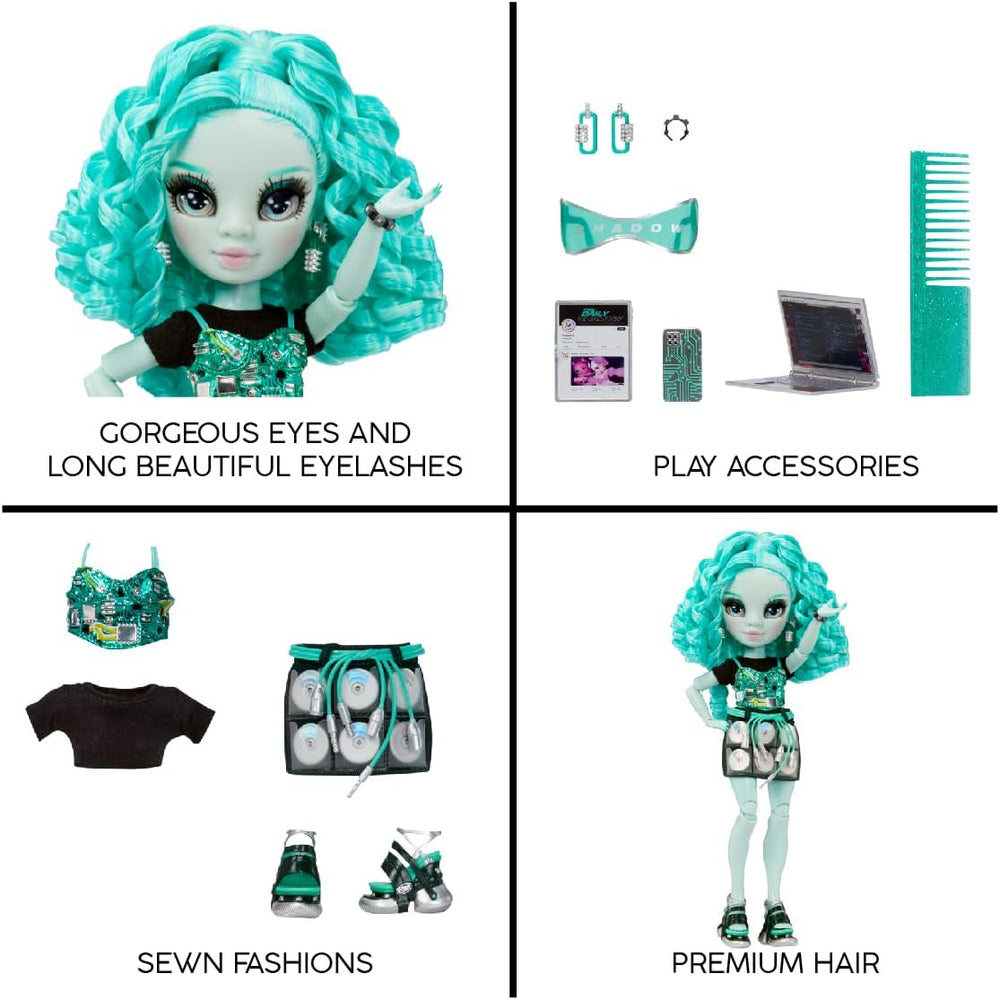 Rainbow High Shadow High Serie 3 - Berrie Skies - Vert Modepuppe - Tenues modernes et plus de 10 accessoires de jeu de Bunte - Idéal pour les enfants de 4 à 12 ans et les petits