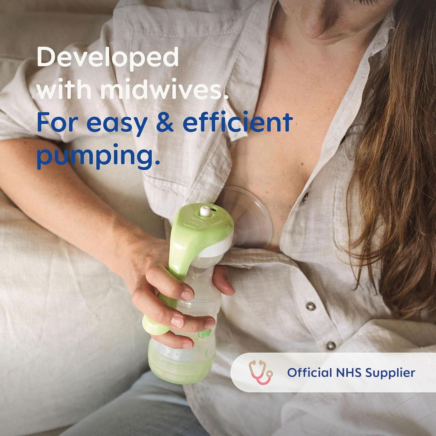 Tire-lait manuel MAM - tire-lait confortable et compact pour le lait maternel comprenant 1 biberon anti-colique Accessoires MAM Easy Start Alimentation et Allaitement Bebe Naty Shop