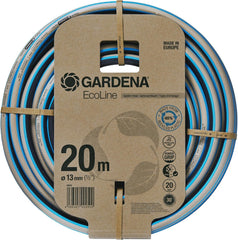 Furtun Gardena EcoLine 1/2 inch, 20 m fără componente de sistem: Furtun de grădină sustenabil fabricat din plastic reciclat, fără ftalați și poluanți, funcție de prindere puternică, rezistent la îngheț și UV (18930-20)