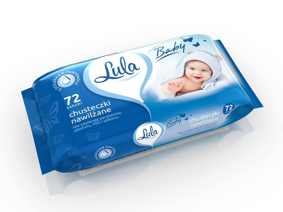 Lingettes humides au panthénol, 72 pcs.