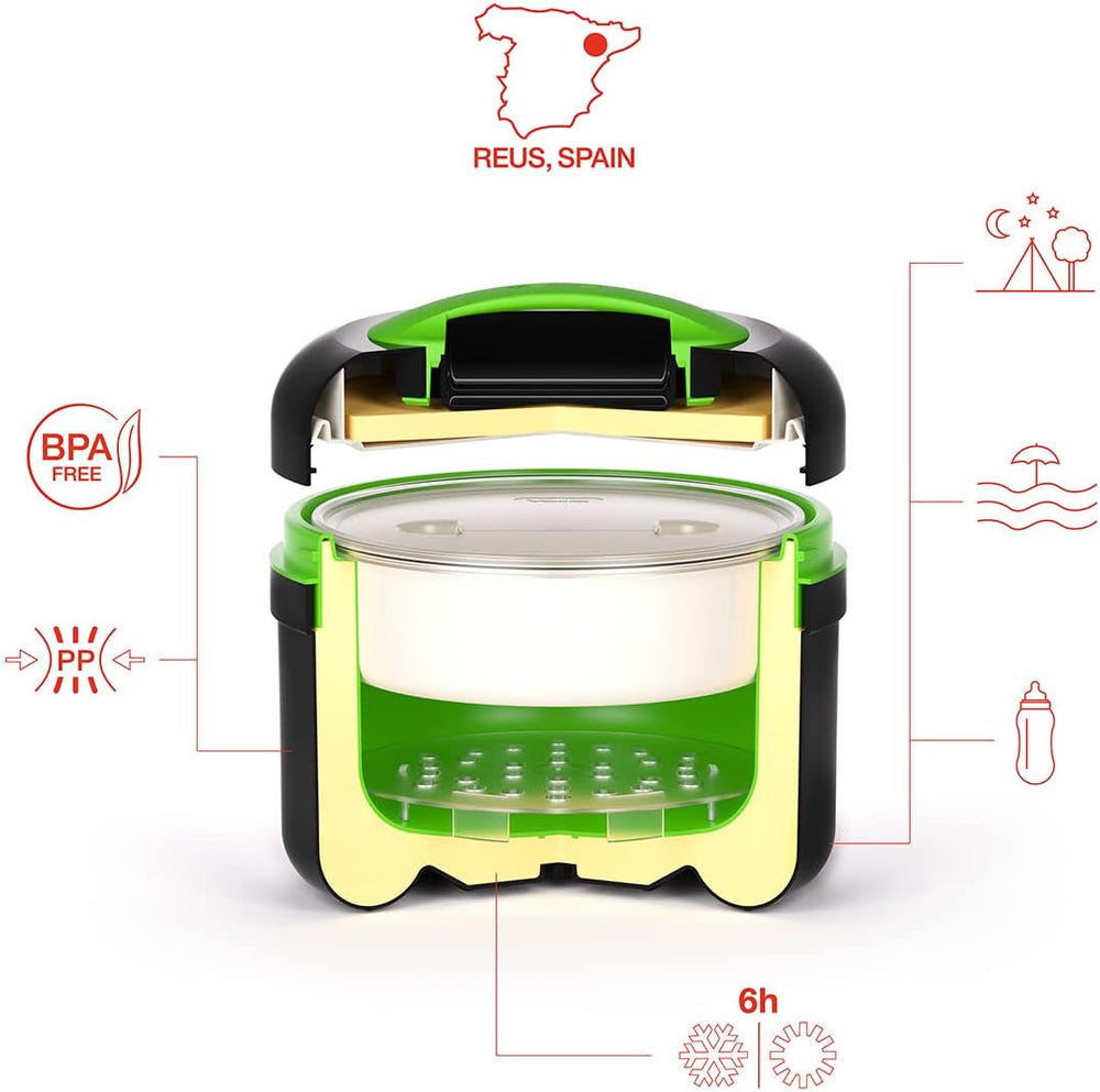 VALHERMFOOD25-03 Lunchbox Pro Term 2,5 l Colorée - Gris/Vert Boîtes de conservation Naty Shop