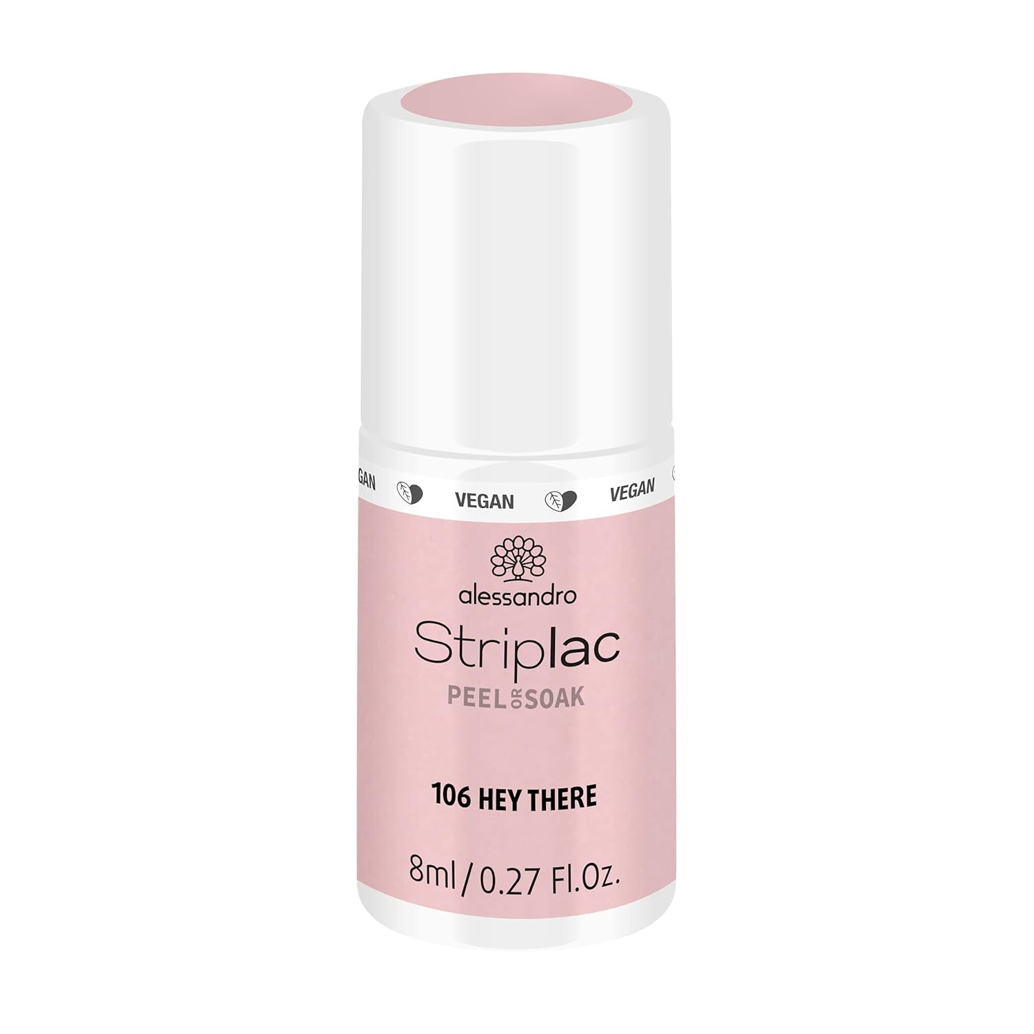 alessandro Striplac UV-Nagellack Flat White – Facile et facile à utiliser – Application facile grâce à la technologie Peel-Off – Vegan et sans alcool – 8 ml