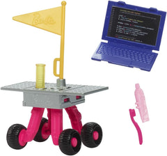 Poupée Barbie 65e anniversaire et 10 accessoires, ensemble astronaute poupée brune, rover à roues, casque spatial avec visière changeante et plus encore, HRG45