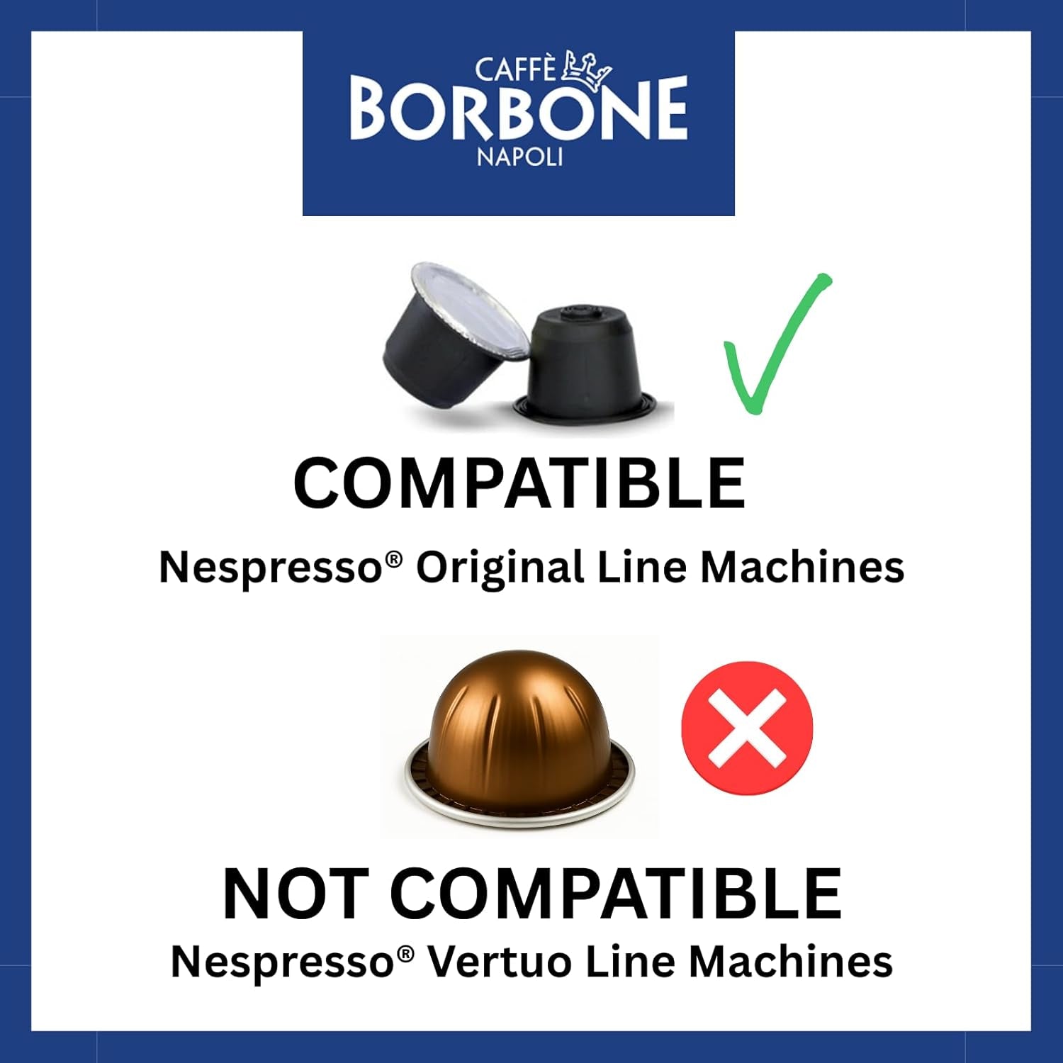 Caffè Borbone Respresso, Blue Kaffeemischung - 100 Capsules - Compatible avec Nespresso®* Haushalts-Espressomaschinen