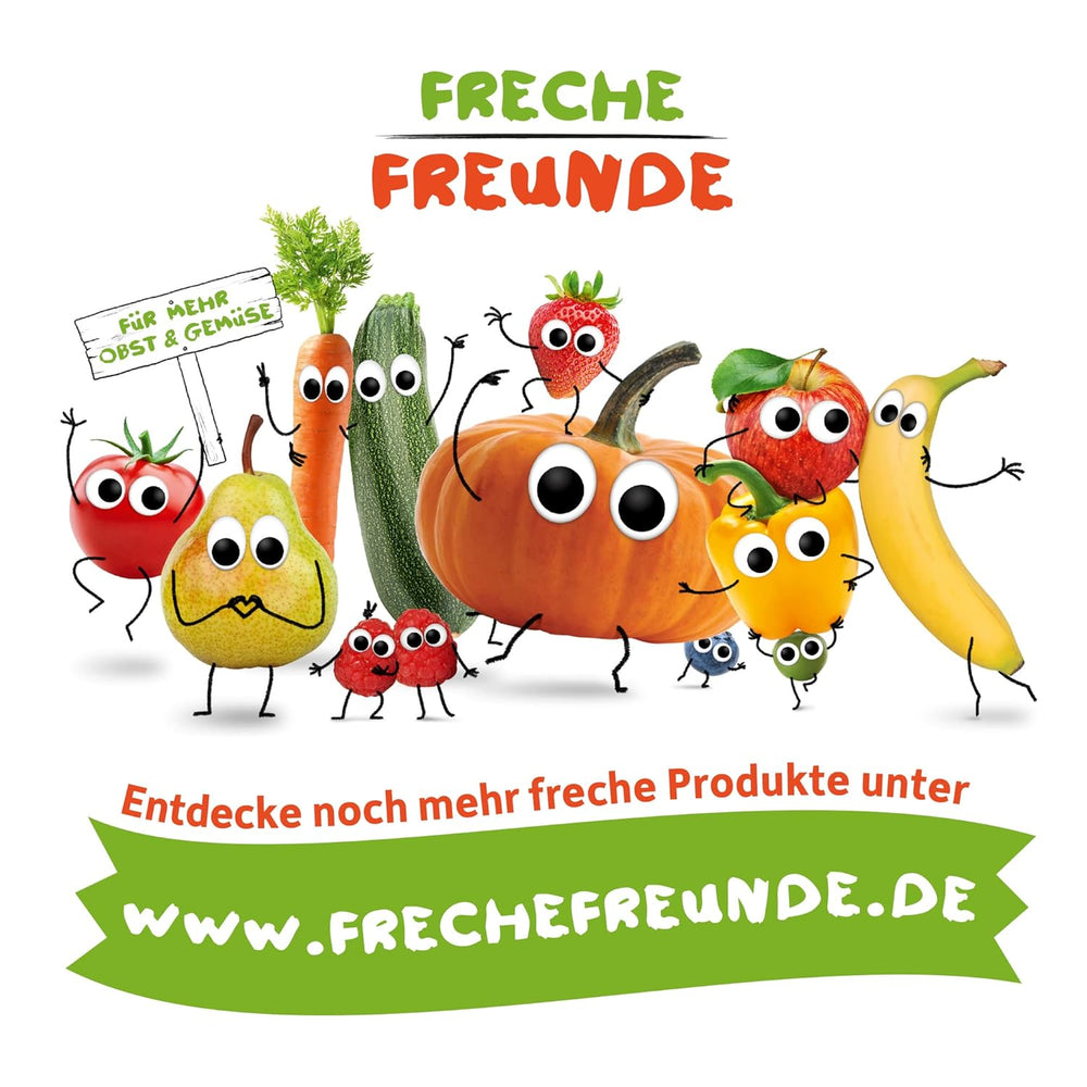 FRECHE FREUNDE Chips de Fraises Bio, Chips de Fruits Lyophilisés, Fruits Secs Tranchés Naturels Sans Sucre Ajouté, Végétalien, Sans Lactose, Sans Gluten, Paquet de 12 (12 x 12g)