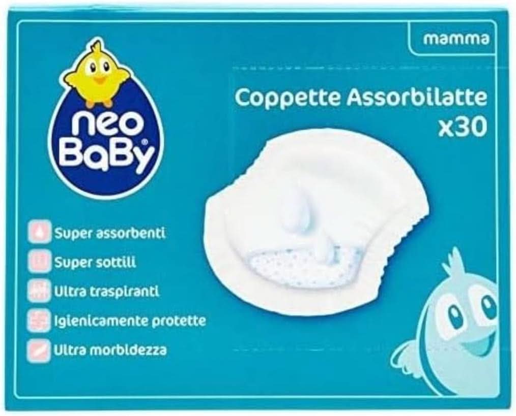 Neo Baby, Gobelets d'absorption du lait maternel, 30 pcs Accessoires d'alimentation et d'allaitement Bebe Naty Shop