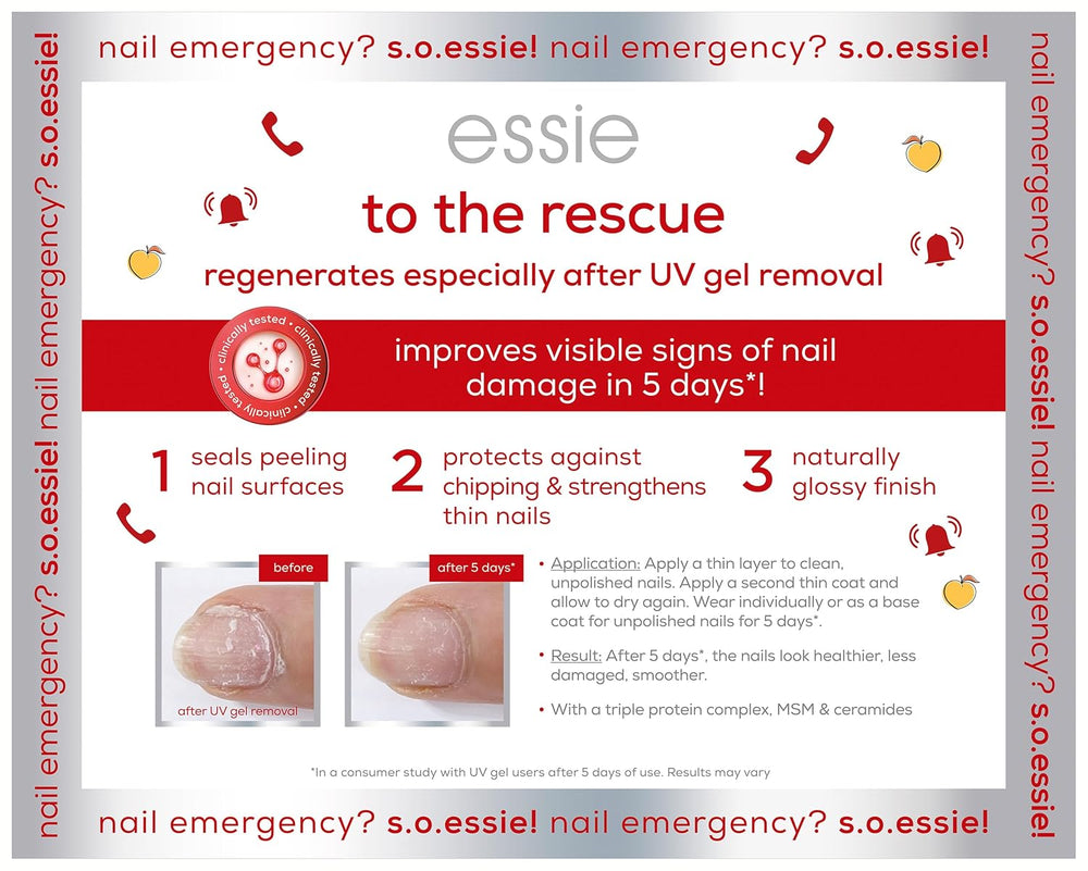 Essie Nail Rescue Kit : Huile pour ongles et cuticules parfumée à l'abricot + Vernis à ongles réparateur To the Rescue