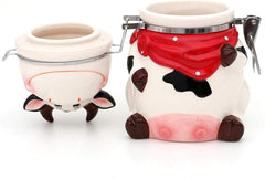 Boîte de rangement en céramique pour vache Dekohelden24, env. 12 x 11 x 20,5 cm, 20 boîtes de conservation alimentaire Naty Shop