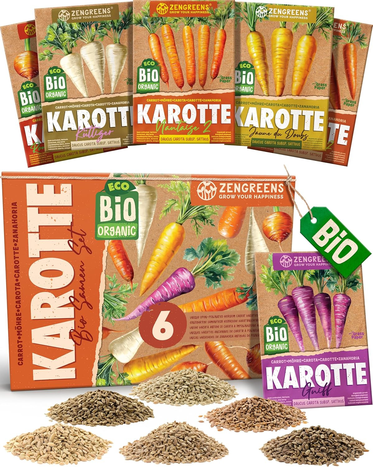 Graines de basilic biologiques dans un ensemble de 6 - 6 graines de basilic pour une culture facile dans le jardin, le balcon ou le parterre surélevé - Graines de plantes - Semis