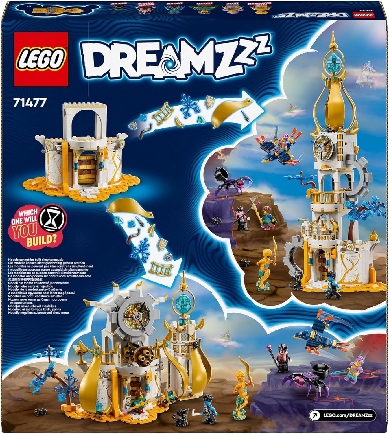 LEGO DREAMZzz 2-en-1 La Tour des Sandmanns, Jeu de château pour enfants à Baen, Set avec niveaux fantastiques incluant Spinne et Vogel, Jeux pour filles et jeunes à partir de 9 ans 71477