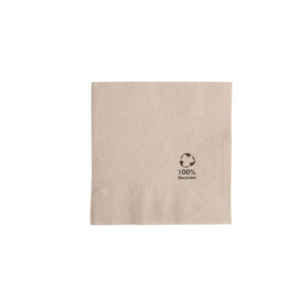 Serviettes écologiques biologiques fabriquées à partir de papier recyclé I Serviettes en papier de haute qualité 10 x 10 cm I 100 pièces Serviettes à cocktail non blanchies biodégradables compostables