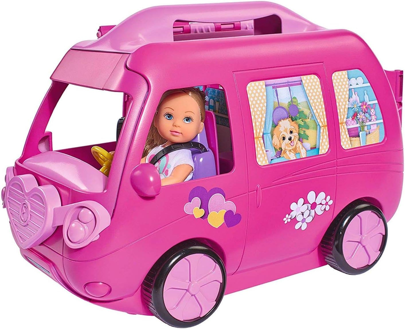 Simba 105733273 - Evi Love Ferienspaß Fahrrad, Puppe mit Fahrrad, Dog and Rucksack, Ankleidepuppe, 12cm, pour les enfants de 3 ans