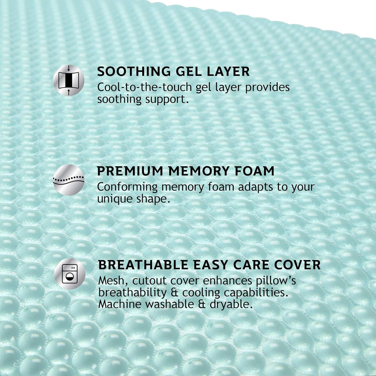 Sealy SE '19 Essentials SM Aqua Bubble Gel Sheet, 1 oreiller MC (US), blanc, 61 x 40 x 14 cm Naty Shop Oreillers standards