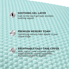 Sealy SE '19 Essentials SM Aqua Bubble Gel Sheet, 1 oreiller MC (US), blanc, 61 x 40 x 14 cm Naty Shop Oreillers standards