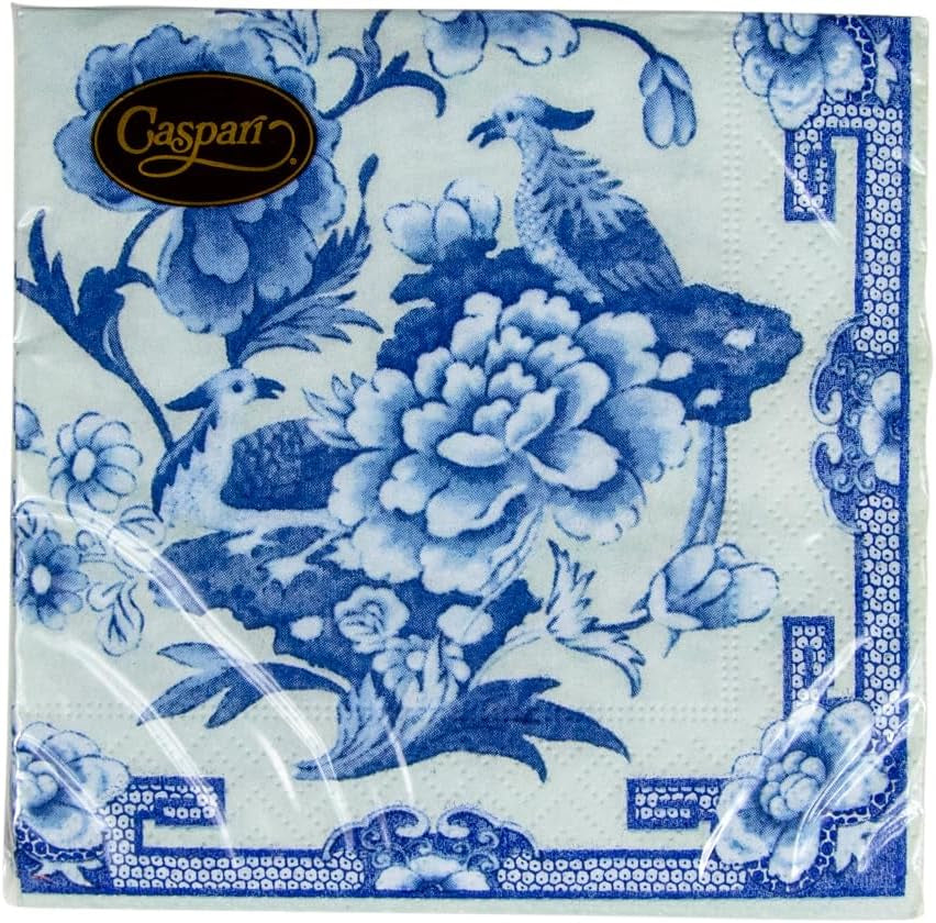 Șervețel de cocktail, albastru/alb