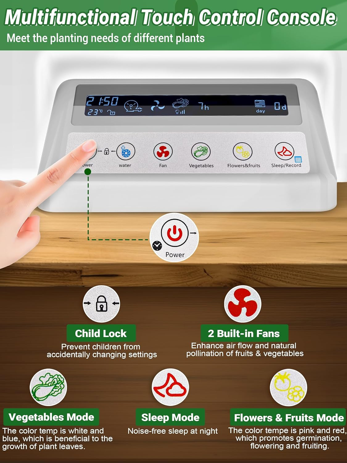 Kit hydroponique de 17 capsules pour jardin d'herbes aromatiques avec 102 lampes de culture à spectre complet de 28 W et 2 ventilateurs pour jardin intérieur avec réservoir de pompe à eau