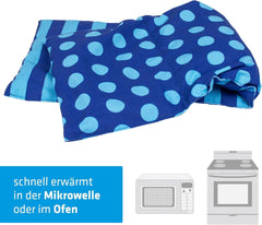 Coussin en noyaux de cerise Passe au micro-ondes et au four - Bleu avec rayures et pois I Fait main I Fabriqué en Allemagne I Env. 20 X 60Cm I Coton Oeko-Tex I Oreiller nuque Oreillers orthopédiques cervicaux Naty Shop