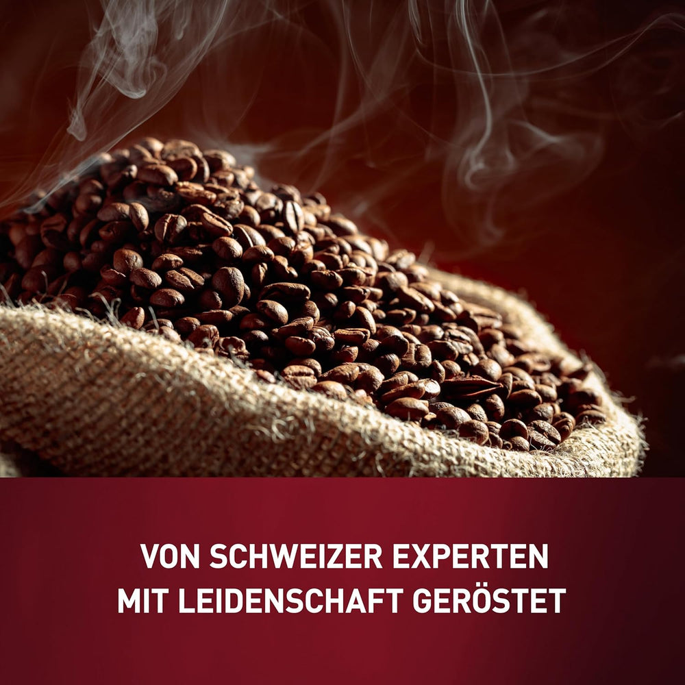 Schwiizer Schüümli Crema, café en grains 100% Arabica, aromatique et corsé, idéal pour machines à expresso automatiques, force 3/5, torréfaction moyenne, Rainforest Alliance, 1kg